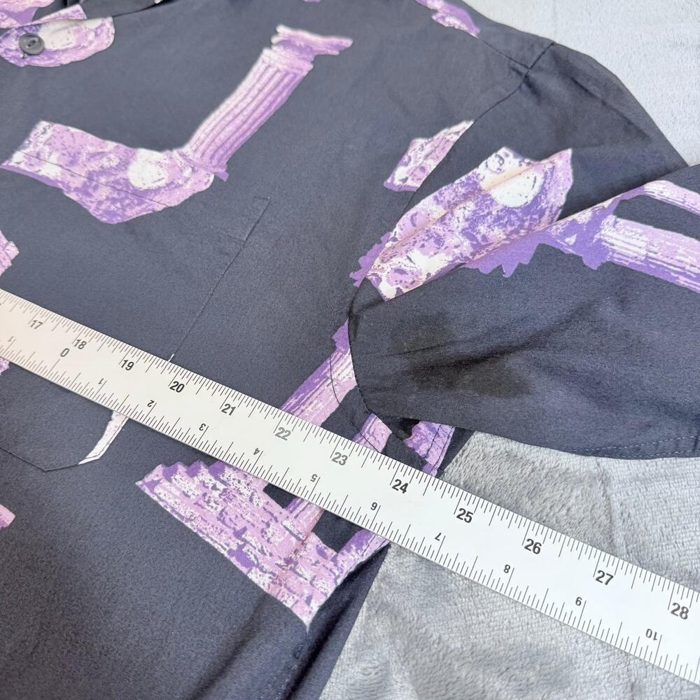 H&M Short Sleeve Black Purple Ancient Greek AOP Shirt Sz XXL Oversized Retro Y2K - Picture 13 of 14